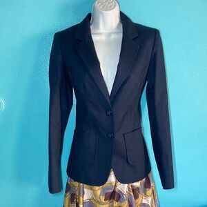 Luisa Spagnoli Womens Size XS Navy Blue One Button Fitted Blazer Size 40 Italy